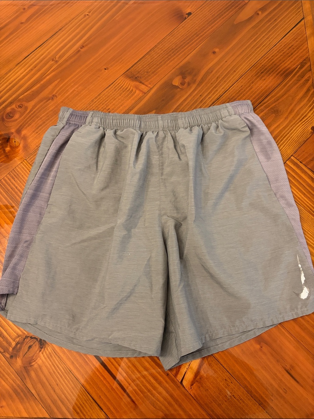 Nike Men's Athletic Shorts in Gray with Lavender Side Panels